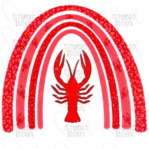 Crawfish Rainbow Design PNG Digital Download - Crawfish Sublimation Designs - Crawfish PNG - rainbow PNG