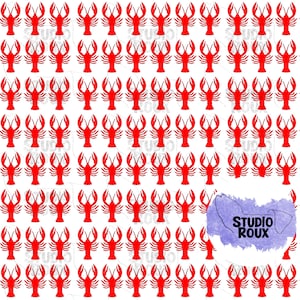 Seamless Crawfish Design PNG Digital Download - Crawfish Sublimation Designs - Crawfish PNG - Seamless PNG