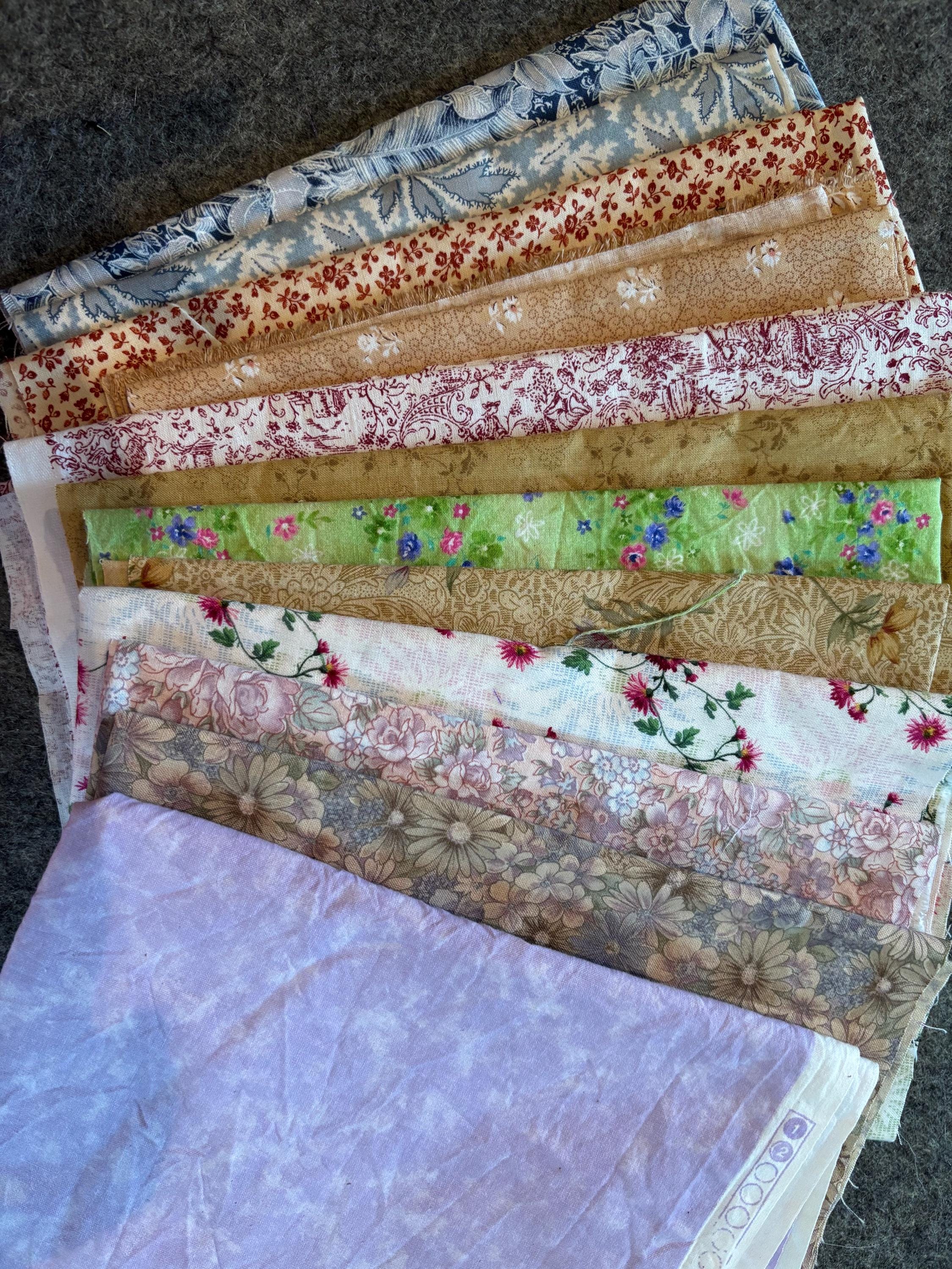 Fat Quarters Tan and Blue - Etsy