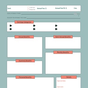 Credit Card Keep or Cancel Sheet