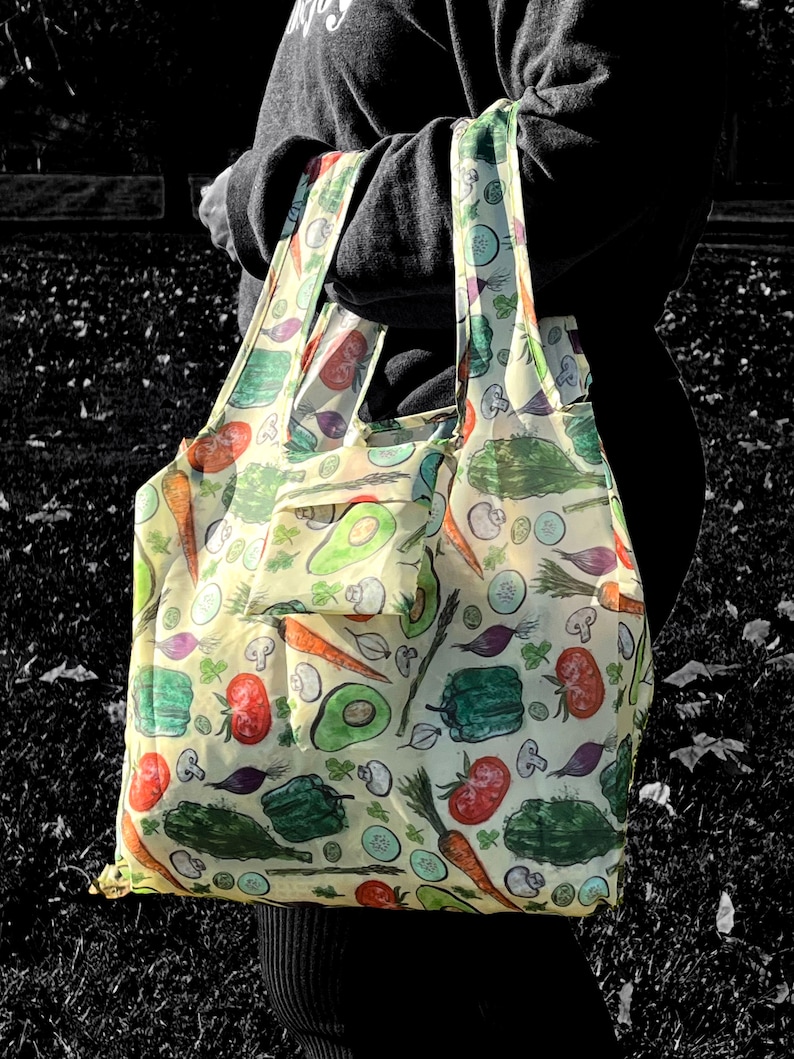 Reuseable Foldable Grocery Bags Etsy