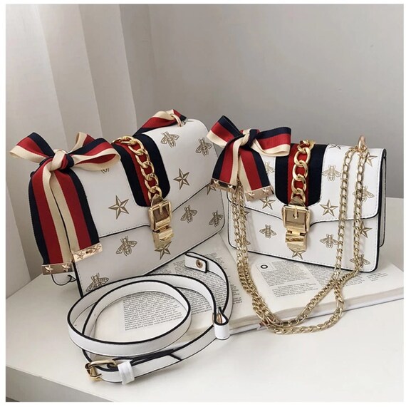 Luxury Handbags Women Bags Designer Bow Decoration Leather Chain Cross Messenger Bag , shoulder bag