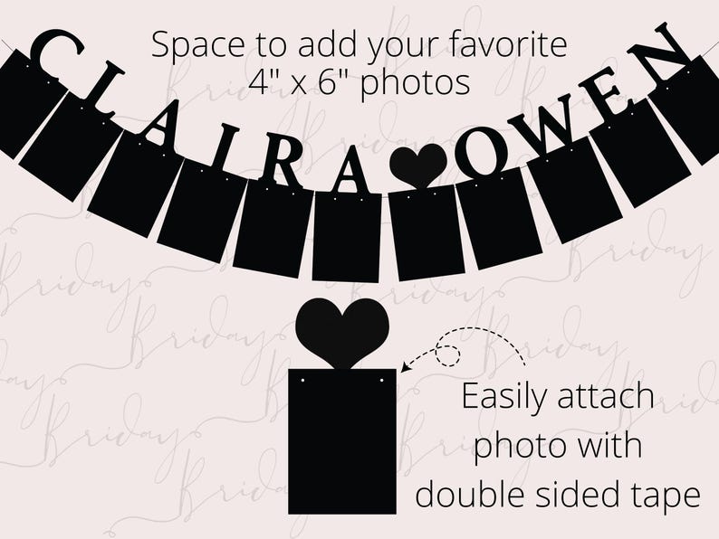 First Name Photo Banner / Bachelorette Party Decorations / Bridal Shower Decor image 3