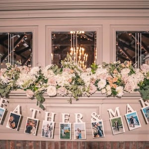 First Name Photo Banner / Bachelorette Party Decorations / Bridal Shower Decor Ivory