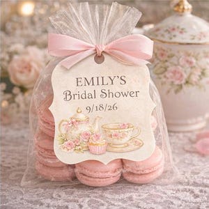 Vintage Tea Party Bridal Shower Thank You Favor Tag, Shabby Chic Floral ...