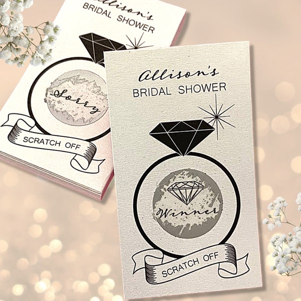 Diamond Ring Scratch Off Game, Bridal Shower Scratcher Game