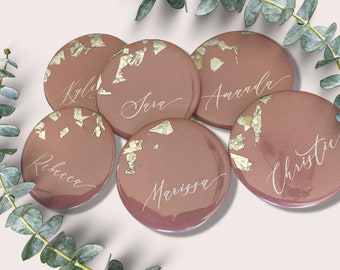 Personalized Pocket Mirror Bridal Party Name | Custom Bridesmaid Gift | Personalized Mirror | Bridal Shower