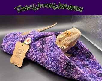 Velvet Lizard Wrap | Four Sizes! | Bearded Dragon Blanket | Lizard Blanket | Reptile Bonding Accessory |