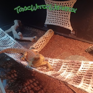 Reptile Bridge, Personalize Color and Size! Handmade Cotton Hammock | Lizard Accessory | Enclosure Décor