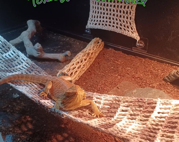 Featured listing image: Reptile Bridge, Personalize Color and Size! Handmade Cotton Hammock | Lizard Accessory | Enclosure Décor