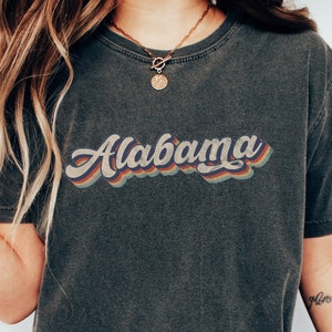 Alabama Retro Script Comfort Colors Vintage Inspired T-Shirt, Alabama Pride Shirt, Alabama State Tee, College Student Gift