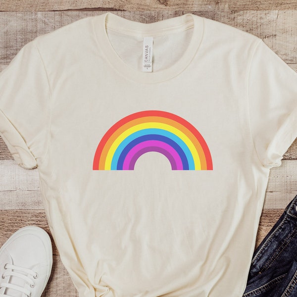 Retro Rainbow Boxy Tee - Size Small