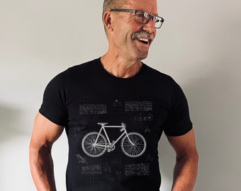 Vintage Bicycle Shirt, Cycling Shirts, Gift for cyclist, Gift for bike rider, men's bicycle shirts, Father's day gift, Bicycle Diagram