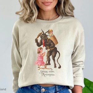 Krampus Ugly Christmas Sweater, Gruss vom Crampus Sweatshirt, Krampus with kids, Folklore Christmas, Europe, Germany Christmas Shirt