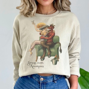 Krampus Ugly Christmas Sweater, Gruss vom Crampus Sweatshirt, Greetings from Krampus, Folklore Christmas, Europe, Germany Christmas Shirt