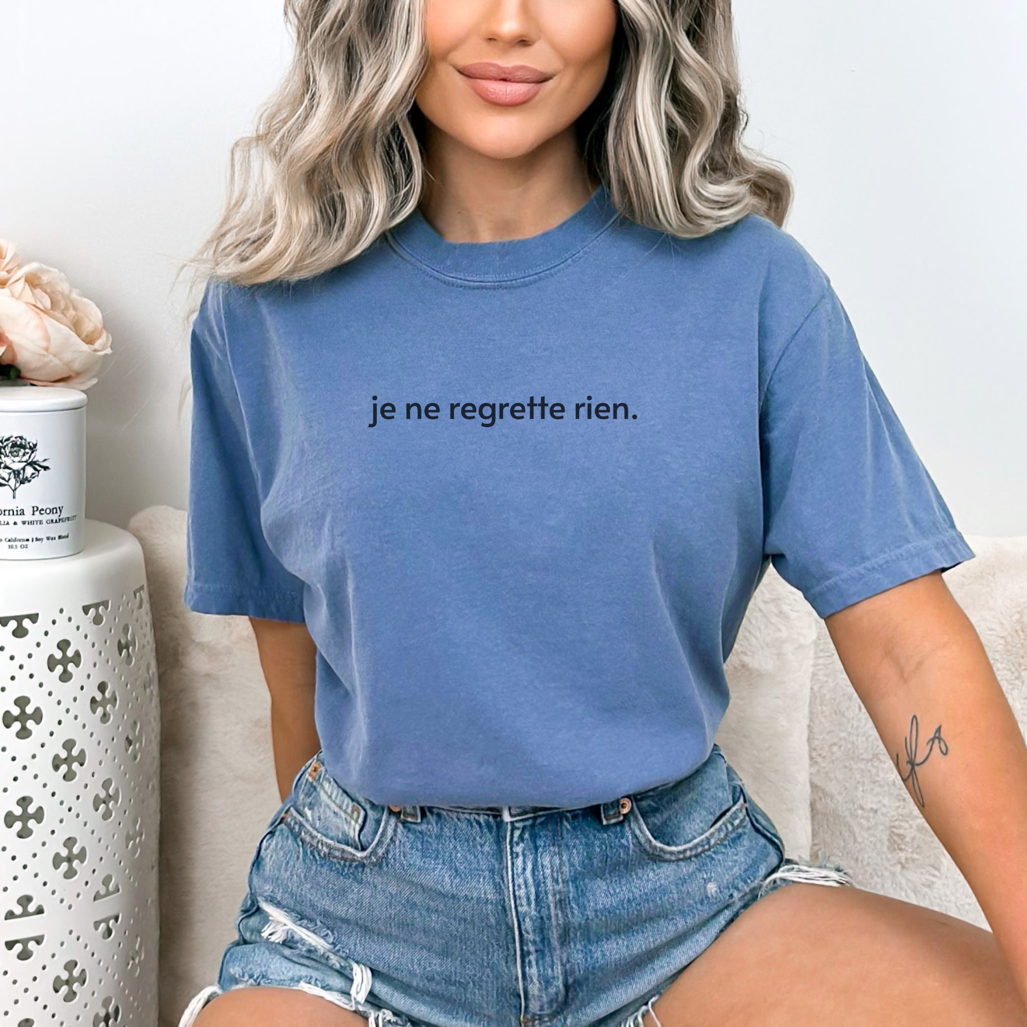 Je Ne Regrette Rien Comfort Colors® Unisex T-shirt, French Saying Shirt ...