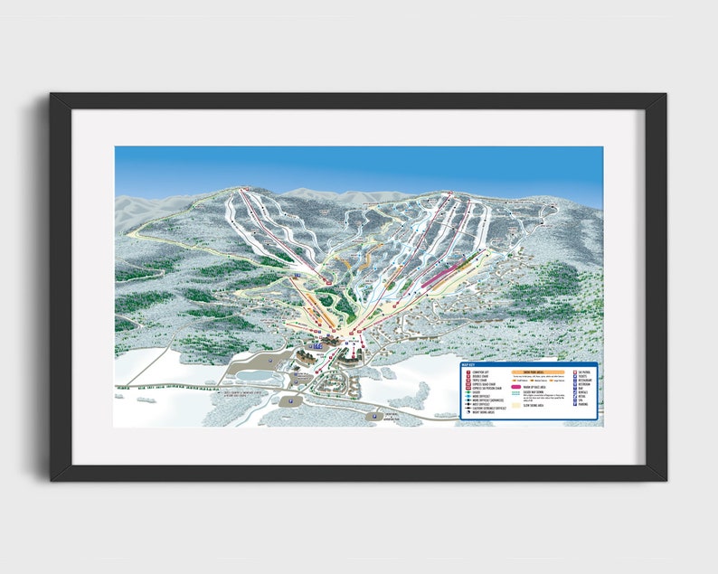 2022 WINDHAM MOUNTAIN Ski Trail Map Ski Home Decor, Ski Lodge Wall Decor, Ski Poster, Vintage