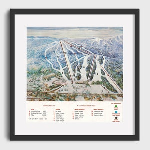 1983 MOUNT SNOW Ski Map - Ski Home Decor, Ski Lodge Wall Decor, Ski Poster