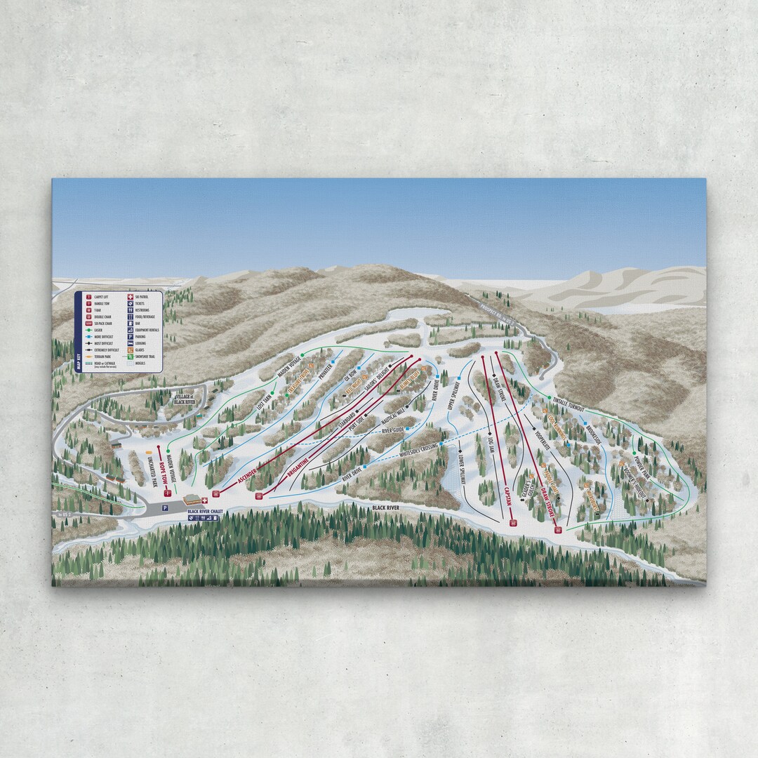 WRAPPED CANVAS 2024 Blackjack Ski Resort snowriver Mountain Resort Ski