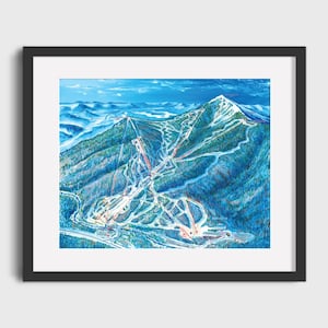 2024 WHITEFACE MOUNTAIN Ski Trail Map - Ski Map, Ski Art, Ski Decor, Ski Home Print, Vacation Home Decor
