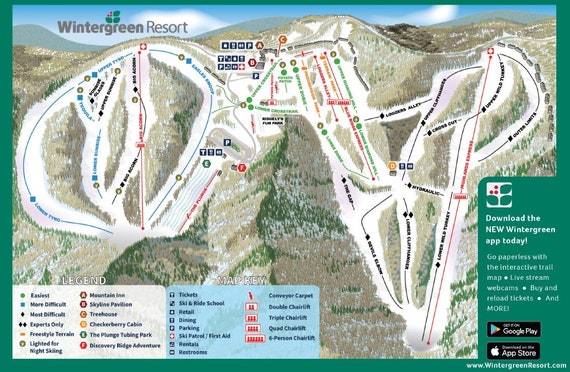 Appalachian ski mountain trail map