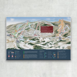 WRAPPED CANVAS - 2020 Mountain Creek (New Jersey) Ski Trail Map - Ski Map, Ski Art, Ski Decor, Ski Home Print, Vacation Home Decor