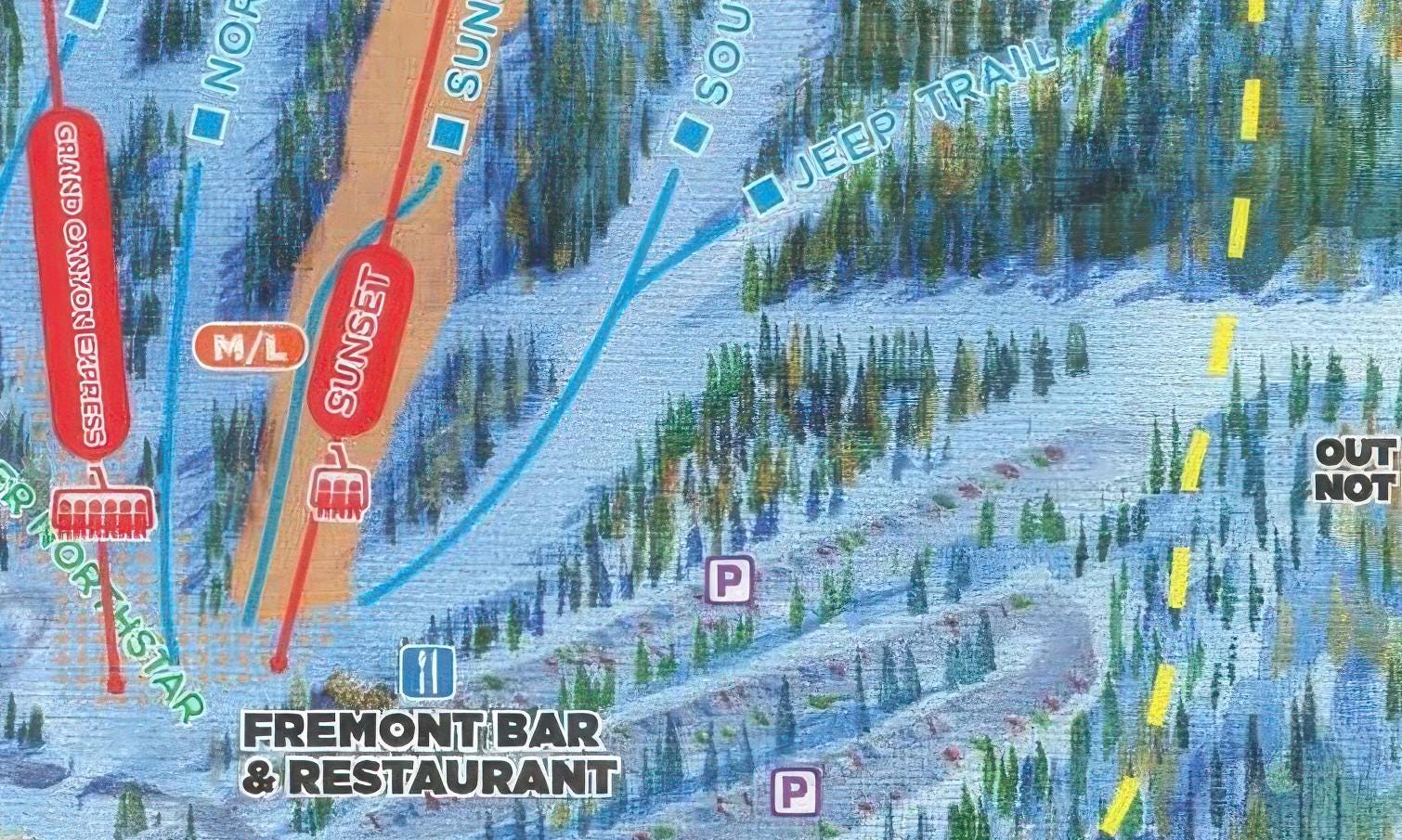 2026 Arizona Snowbowl Ski Trail Map Canvas Print – Ski Lodge Wall