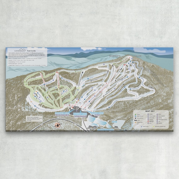 Catamount Ski Trail Map Wrapped Canvas 2021 Catamount Ski Resort Ski Trail Map Ski | Etsy Australia