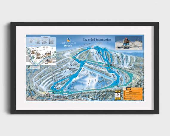 China Peak Trail Map 2021 China Peak Mountain Resort Ski Trail Map Ski Home - Etsy