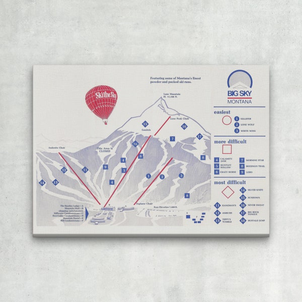 Big Sky Resort Map Canvas Etsy - Il 600x600.3737696715 5ol0 
