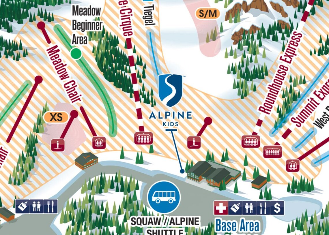 2021 ALPINE MEADOWS Ski Trail Map Ski Home Decor Ski Lodge Etsy