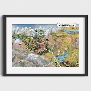 1985 MAMMOTH MOUNTAIN Ski Cartoon Print - Vintage Ski Art, Ski Home Decor, Antique Ski, Ski Lodge Wall Decor, Ski Poster