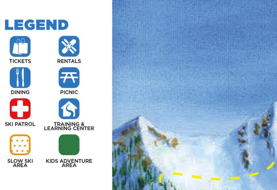 2023 Arizona Snowbowl Ski Trail Map Canvas Print – Ski Lodge Wall