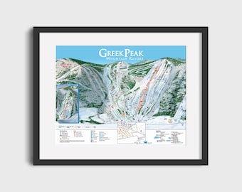 Greek Peak Trail Map 2021 Greek Peak Mountain Resort Ski Trail Map Ski Home | Etsy