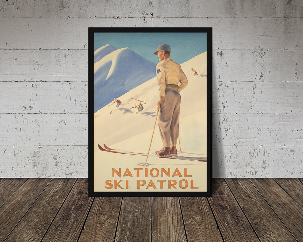 1936 NATIONAL SKI PATROL Vintage Print Vintage Ski Art, Ski Home