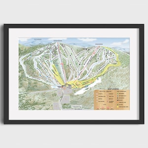 2024 RAGGED MOUNTAIN Resort Ski Trail Map - Ski Map, Ski Art, Ski Decor, Ski Home Print, Vacation Home Decor