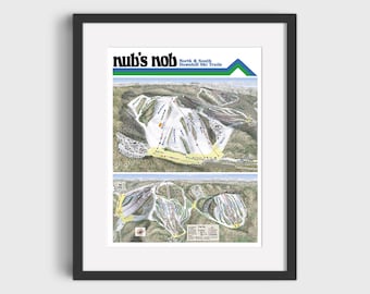 2024 NUB&#39;S NOB Resort Ski Trail Map - Ski Home Decor, Ski Lodge Wall Decor, Ski Poster, Vintage Ski Trail Map