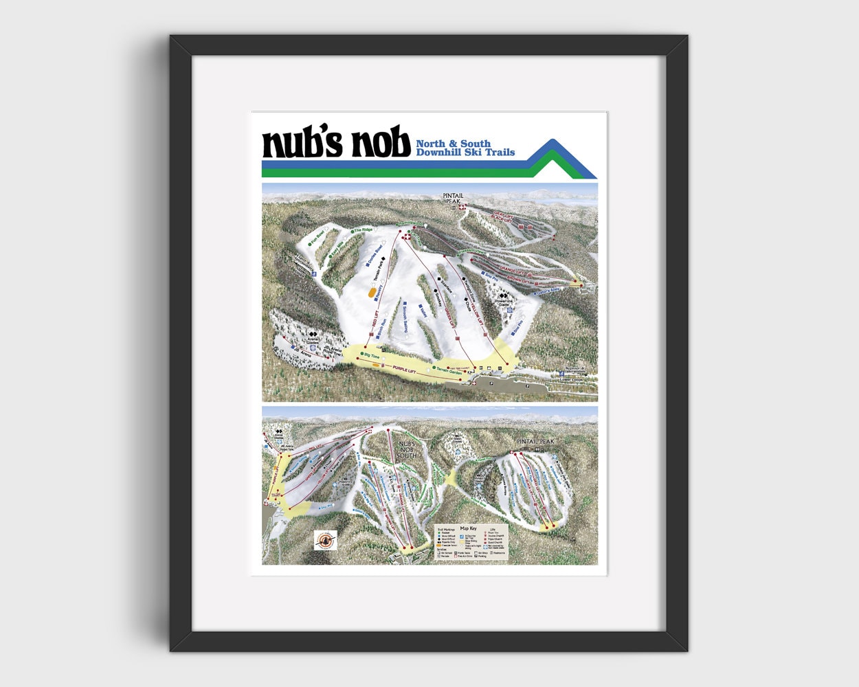 2024 Nub's Nob Ski Trail Map Print - Vintage Ski Resort Wall Decor - Etsy