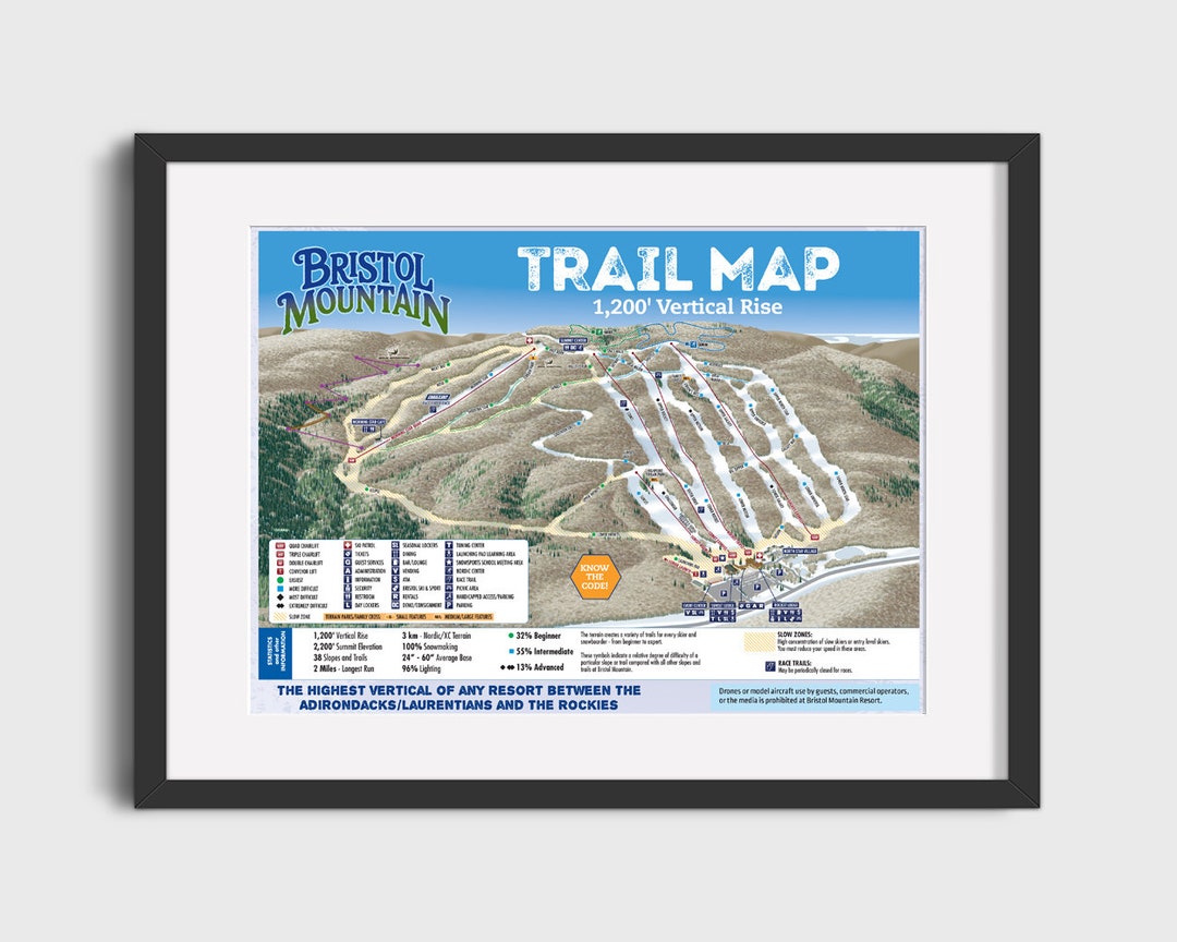 2021 BRISTOL MOUNTAIN new York Ski Trail Map Ski Home - Etsy Canada