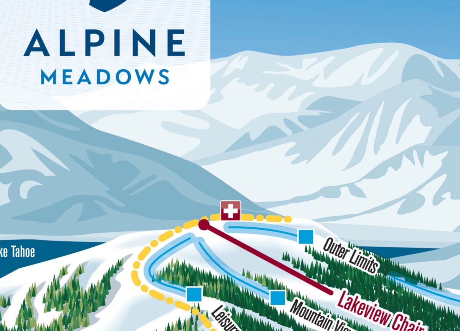 2021 ALPINE MEADOWS Ski Trail Map Ski Home Decor Ski Lodge Etsy