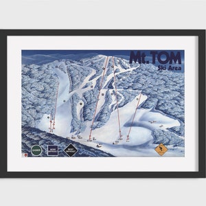 1997 MOUNT TOM (Massachusetts) Ski Trail Map - Ski Map, Ski Art, Ski Decor, Ski Home Print, Vacation Home Decor