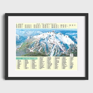 1986 MAMMOTH MOUNTAIN Ski Trail Map - Ski Map, Ski Art, Ski Decor, Ski Home Print, Vacation Home Decor
