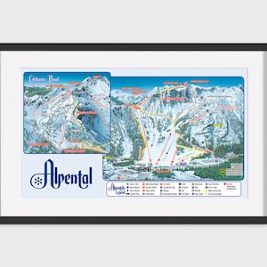 2023 The SUMMIT at SNOQUALMIE - ALPENTAL Ski Trail Map - Ski Home Decor, Ski Lodge Wall Decor, Ski Poster