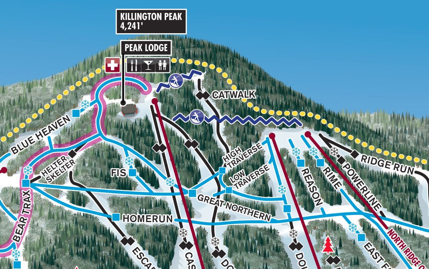 2022 KILLINGTON Ski Trail Map Ski Map, Ski Art, Ski Decor, Ski Home 