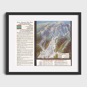 May include: Vintage ski map of Snow Summit Ski Runs in California. The map shows the different ski runs and their difficulty levels, including beginner, intermediate, and advanced. The map also includes information about the ski lifts and the elevation of the mountain.