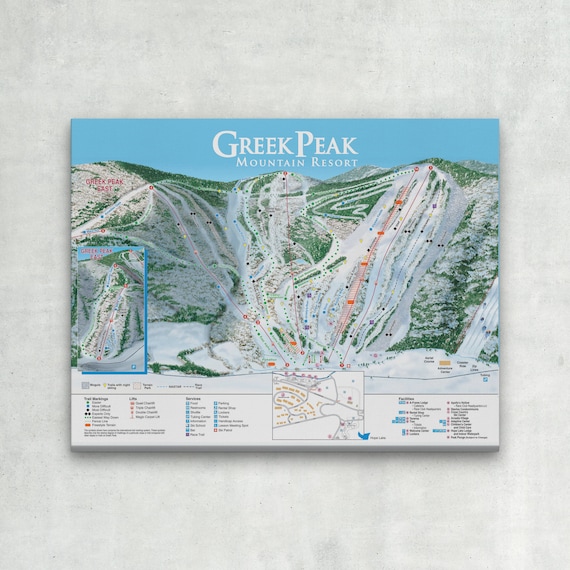 Greek Peak Trail Map Wrapped Canvas 2021 Greek Peak Mountain Resort Ski Trail Map - Etsy
