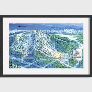 2021 COOPER / CHICAGO RIDGE Ski Trail Map - Ski Home Decor, Ski Lodge Wall Decor, Ski Poster, Vintage Ski Trail Map