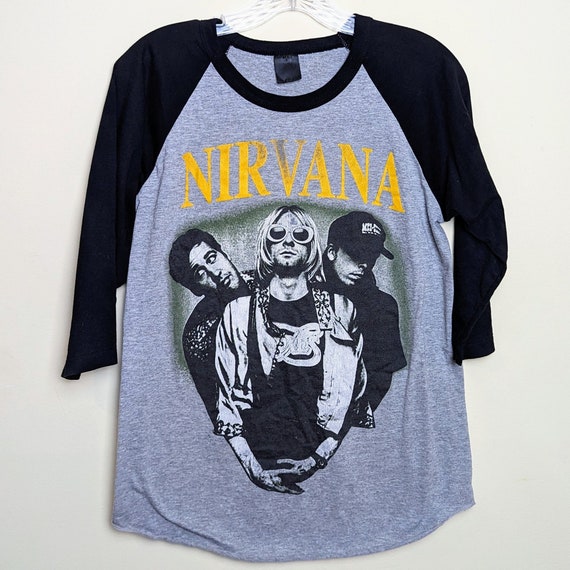 Vintage 90s 3D Emblem Nirvana Band Single Stitch Raglan