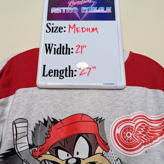 VTG 1995 NHL Warner Bros. TAZ Detroit Red Wings H… - image 4