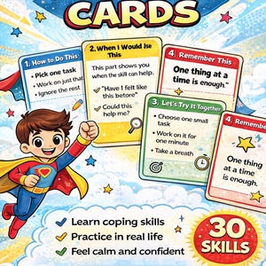 Superhero Coping Skills Cards - Etsy